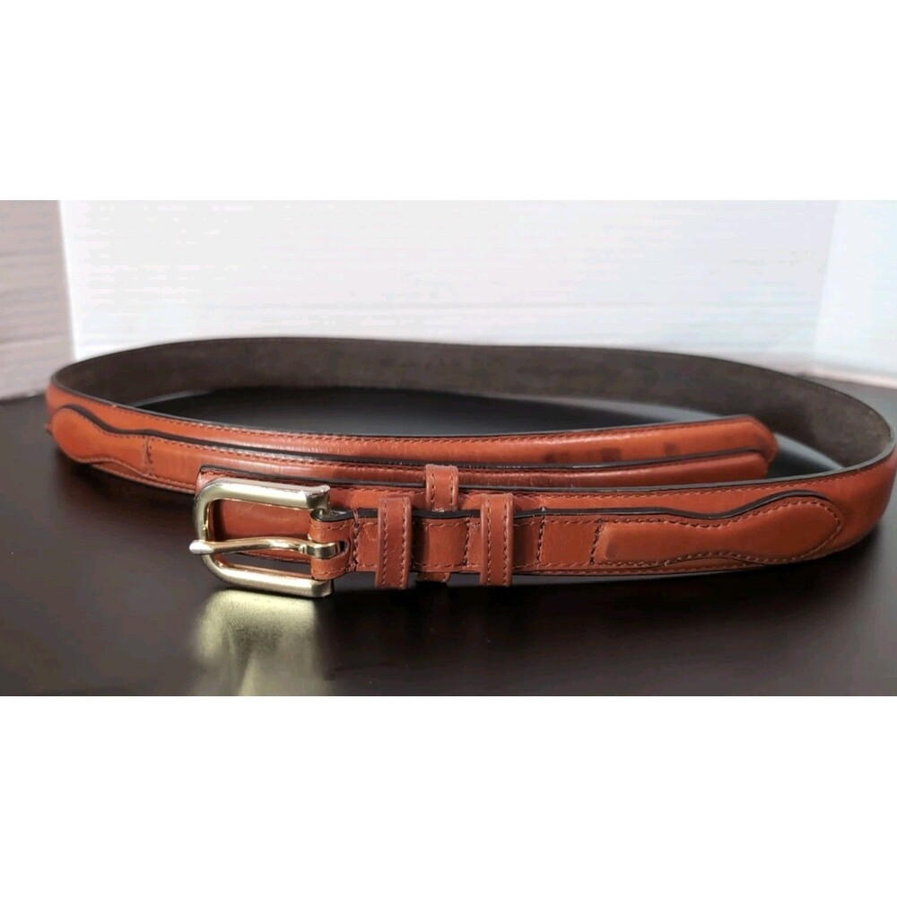 VINTAGE CABELA'S LIGHT BROWN COWHIDE LEATHER BELT SIZE 38   USA
